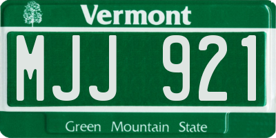 VT license plate MJJ921