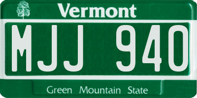 VT license plate MJJ940
