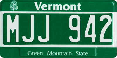 VT license plate MJJ942