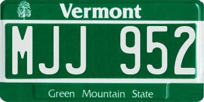 VT license plate MJJ952