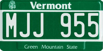 VT license plate MJJ955