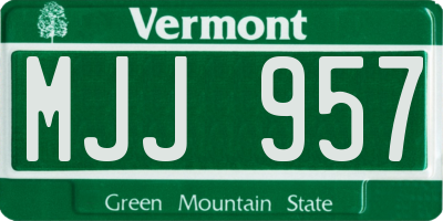 VT license plate MJJ957