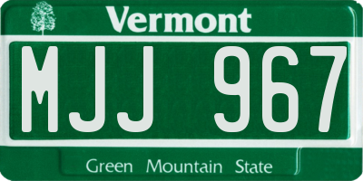 VT license plate MJJ967