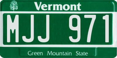 VT license plate MJJ971