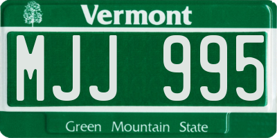 VT license plate MJJ995