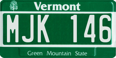 VT license plate MJK146