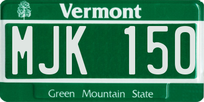 VT license plate MJK150