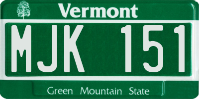 VT license plate MJK151