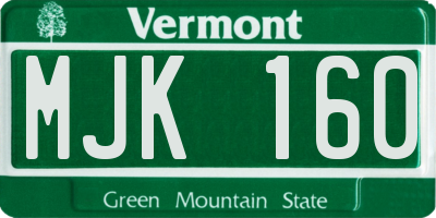 VT license plate MJK160
