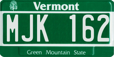 VT license plate MJK162