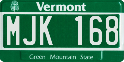 VT license plate MJK168