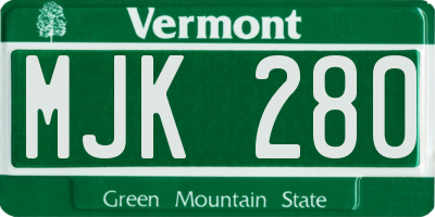 VT license plate MJK280