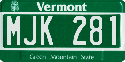 VT license plate MJK281