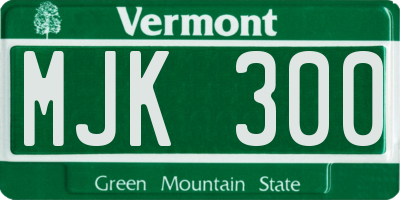 VT license plate MJK300