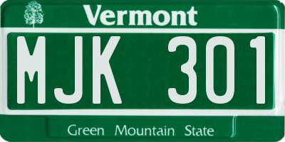 VT license plate MJK301