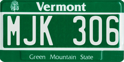 VT license plate MJK306