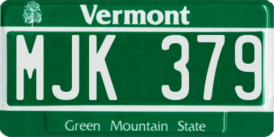 VT license plate MJK379