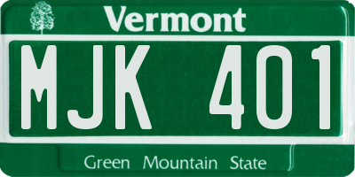 VT license plate MJK401