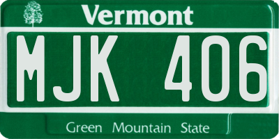 VT license plate MJK406