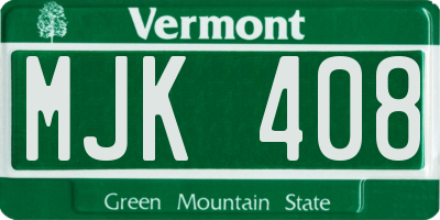 VT license plate MJK408