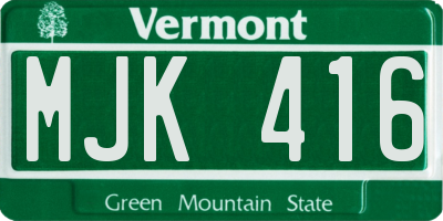 VT license plate MJK416