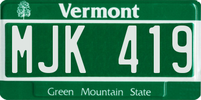 VT license plate MJK419