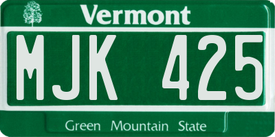 VT license plate MJK425