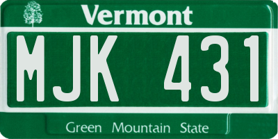 VT license plate MJK431
