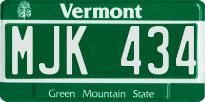 VT license plate MJK434