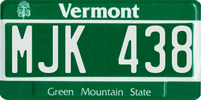 VT license plate MJK438