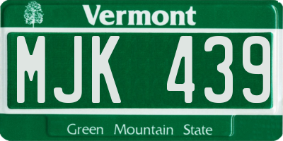VT license plate MJK439