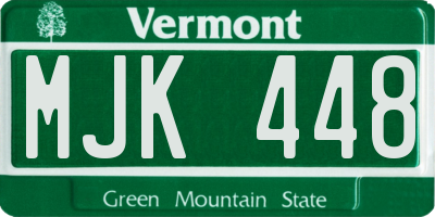 VT license plate MJK448
