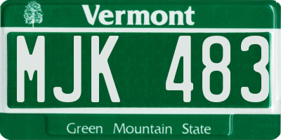 VT license plate MJK483