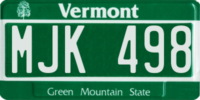 VT license plate MJK498