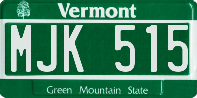 VT license plate MJK515