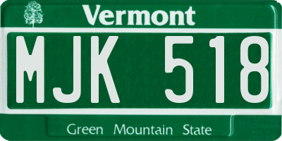 VT license plate MJK518