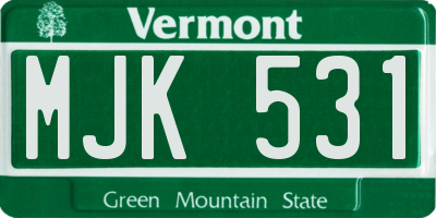 VT license plate MJK531