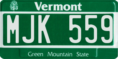 VT license plate MJK559