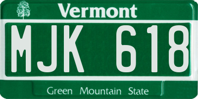 VT license plate MJK618