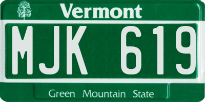 VT license plate MJK619