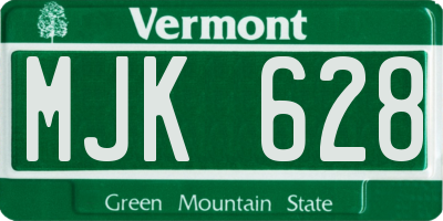 VT license plate MJK628