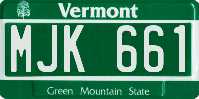 VT license plate MJK661