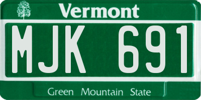 VT license plate MJK691
