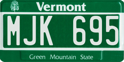 VT license plate MJK695