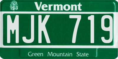 VT license plate MJK719