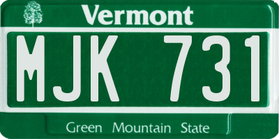 VT license plate MJK731