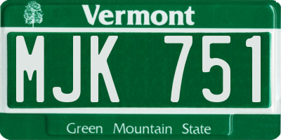VT license plate MJK751