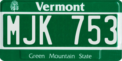 VT license plate MJK753