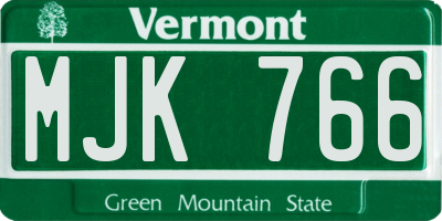 VT license plate MJK766