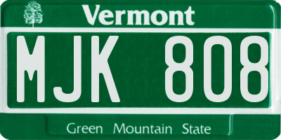 VT license plate MJK808